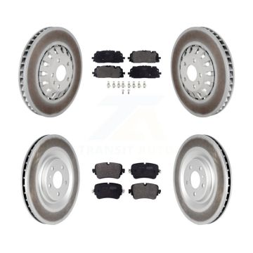 Front Rear Coated Disc Brake Rotors And Semi-Metallic Pad Kit For 2019 Audi Q8 A8 Quattro KGF-102910