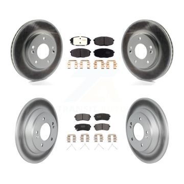 Front Rear Coated Brake Rotor & Semi-Metallic Pad Kit For 2022 Hyundai Kona FWD with 1.6L KGF-102915