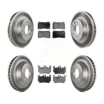 Front Rear Coated Disc Brake Rotor And Semi-Metallic Pad Kit (6Pc) For Volkswagen Touareg KGF-102917