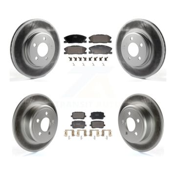 Front Rear Coated Disc Brake Rotors And Semi-Metallic Pads Kit For Dodge Charger KGF-102940