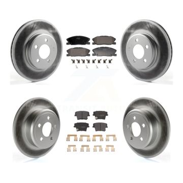 Front Rear Coated Disc Brake Rotors And Semi-Metallic Pads Kit For Dodge Charger KGF-102941