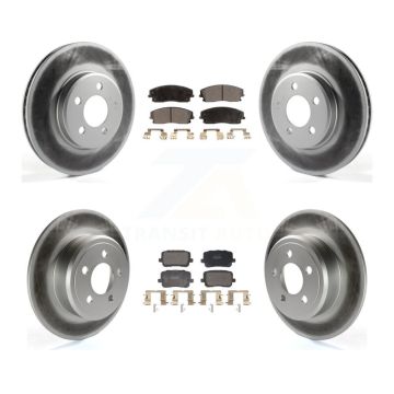 Front Rear Coated Disc Brake Rotors And Semi-Metallic Pads Kit For Dodge Charger KGF-102942