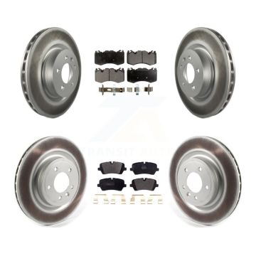 Front Rear Coated Disc Brake Rotor & Semi-Metallic Pad Kit For 2016 Land Rover Range 3.0L KGF-102950
