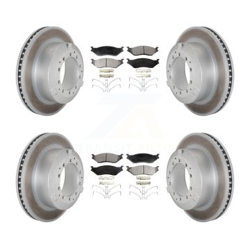 Front Rear Coated Brake Rotor Semi-Metallic Pad Kit For International TerraStar IC AE Bus KGF-102951