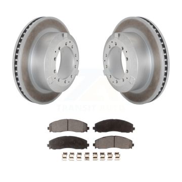Rear Coat Brake Rotor Semi-Metallic Pad Kit For 15-16 Ford F-350 Super Duty Cab & Chassis KGF-102958