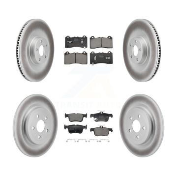 Front Rear Coated Disc Brake Rotors And Semi-Metallic Pads Kit For Ford Mustang Mach-E KGF-102970