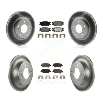 Front Rear Coated Disc Brake Rotors And Semi-Metallic Pads Kit For Hyundai Venue Kia Soul KGF-102971