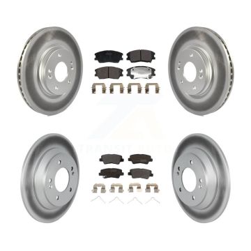 Front Rear Coated Brake Rotor & Semi-Metallic Pad Kit For Kia Soul 1.6L with Turbocharged KGF-102972