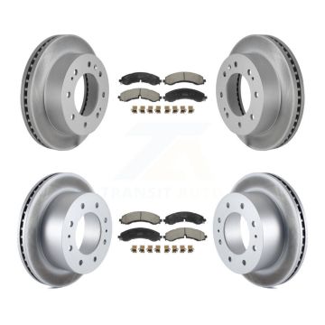 Front Rear Coated Brake Rotor Semi-Metallic Pad Kit For GMC Chevrolet Sierra 2500 HD 3500 KGF-102973