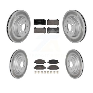 Front Rear Coat Brake Rotors Semi-Metallic Pad Kit For Tesla 3 With Gray Painted Calipers KGF-102974