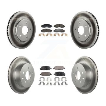 Front Rear Coated Disc Brake Rotors And Semi-Metallic Pads Kit For Nissan LEAF KGF-102975