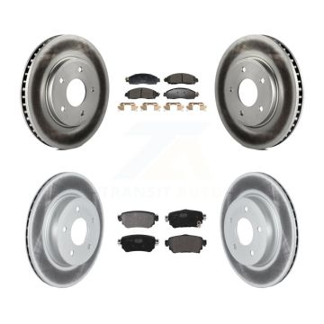 Front Rear Coated Disc Brake Rotors And Semi-Metallic Pads Kit For Nissan LEAF KGF-102977