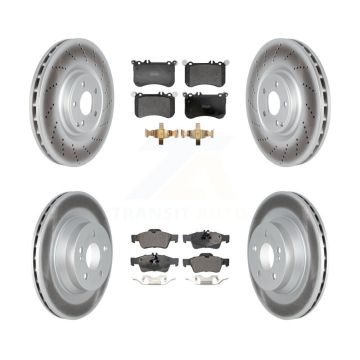Front Rear Coat Disc Brake Rotor Semi-Metallic Pad Kit For 2012-2017 Mercedes-Benz CLS550 KGF-102979