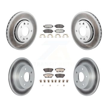Front Rear Coated Disc Brake Rotors And Semi-Metallic Pads Kit For Nissan Kicks KGF-102983