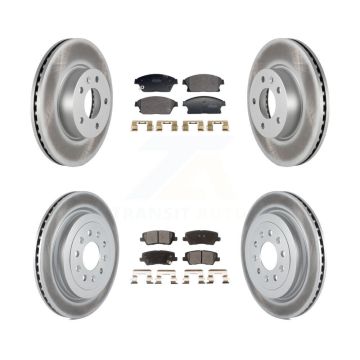 Front Rear Coated Disc Brake Rotors And Semi-Metallic Pads Kit For Cadillac ATS KGF-102988