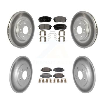 Front Rear Coated Disc Brake Rotors And Semi-Metallic Pads Kit For Kia Seltos KGF-102993