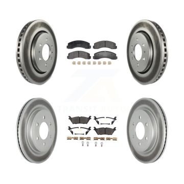 Front Rear Coat Disc Brake Rotors Semi-Metallic Pad Kit For Ford F-150 Expedition Lincoln KGF-102994