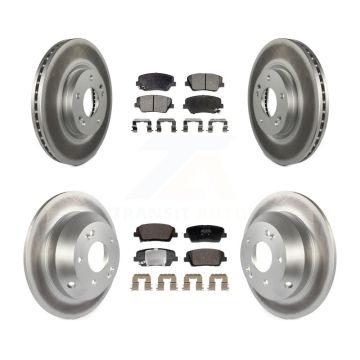 Front Rear Coated Disc Brake Rotor Semi-Metallic Pad Kit For Hyundai Santa Fe Kia Sorento KGF-102999