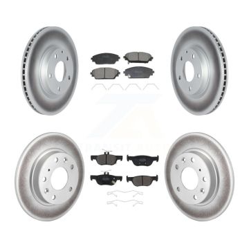 Front Rear Coated Disc Brake Rotors And Semi-Metallic Pads Kit For Mazda CX-30 KGF-103003