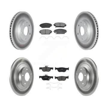 Front Rear Coated Disc Brake Rotors And Semi-Metallic Pads Kit For Mazda CX-30 KGF-103004