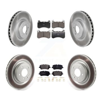 Front Rear Coated Disc Brake Rotors And Semi-Metallic Pads Kit For Land Rover Range KGF-103005