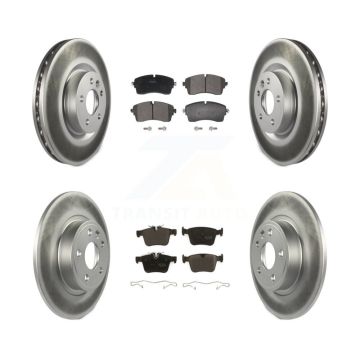 Front Rear Coated Disc Brake Rotors And Semi-Metallic Pads Kit For Jaguar E-Pace KGF-103007