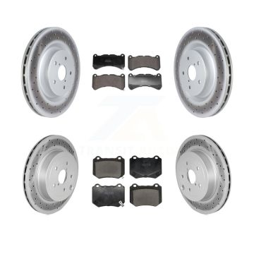 Front Rear Coated Disc Brake Rotor And Semi-Metallic Pad Kit For 2018-2020 Subaru WRX STI KGF-103008
