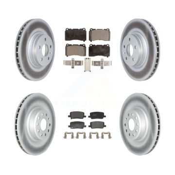 Front Rear Coated Disc Brake Rotors And Semi-Metallic Pads Kit For 2017-2019 Tesla X S KGF-103009