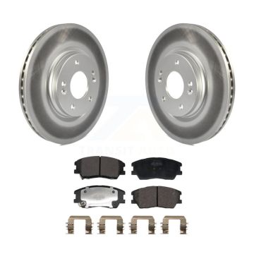 Front Coated Disc Brake Rotors And Semi-Metallic Pads Kit For Kia Soul EV KGF-103016