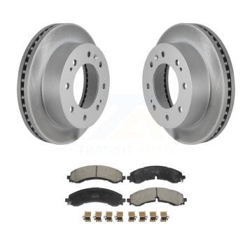 Front Coated Brake Rotor Semi-Metallic Pad Kit For GMC Chevrolet Sierra 2500 HD Silverado KGF-103017