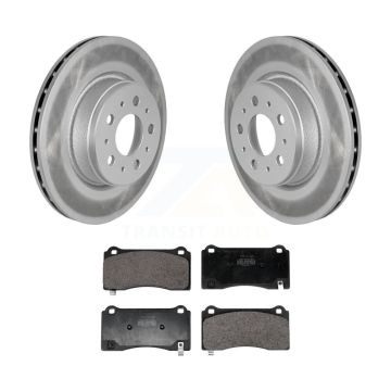 Front Coat Brake Rotor Semi-Metallic Pad Kit For 17-22 Tesla 3 With Gray Painted Calipers KGF-103018