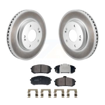 Front Coated Disc Brake Rotors And Semi-Metallic Pads Kit For Hyundai Elantra KGF-103038