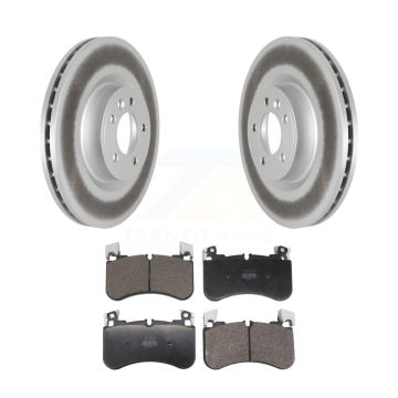 Front Coated Disc Brake Rotors Semi-Metallic Pad Kit For Land Rover Range Sport Discovery KGF-103044