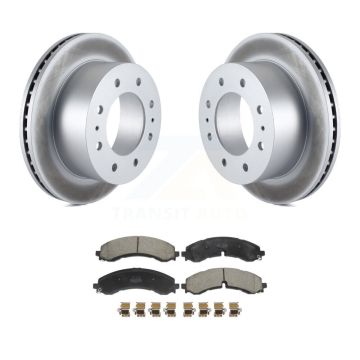 Rear Coated Brake Rotors Semi-Metallic Pad Kit For GMC Chevrolet Sierra 2500 HD Silverado KGF-103054