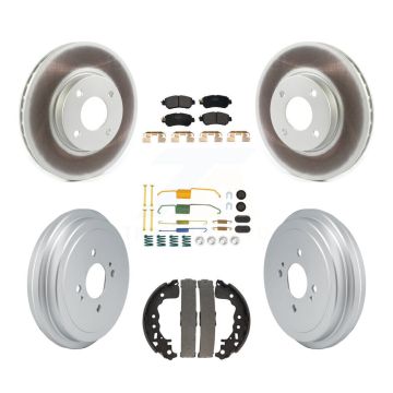 Front Rear Coat Disc Brake Rotors Semi-Metallic Pad Drum Kit (7Pc) For Nissan Kicks Versa KGF-103069