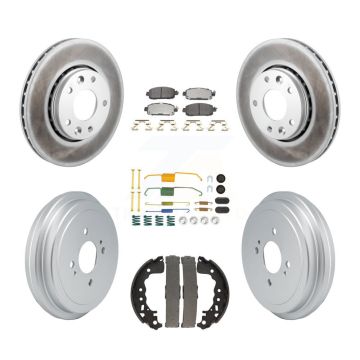 Front Rear Coated Disc Brake Rotors Semi-Metallic Pad And Drum Kit (7Pc) For Nissan Kicks KGF-103070