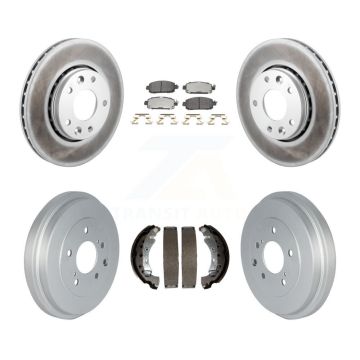 Front Rear Coated Disc Brake Rotor Semi-Metallic Pad Drum Kit For 2020-2022 Nissan Sentra KGF-103072