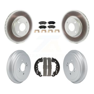 Front Rear Coated Disc Brake Rotors Semi-Metallic Pad And Drum Kit For Nissan Kicks Versa KGF-103075