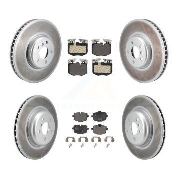Front Rear Coated Brake Rotor & Semi-Metallic Pad Kit (6Pc) For BMW 530e xDrive 640i Gran KGF-103076