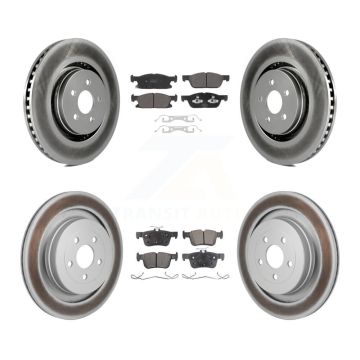 Front Rear Coated Disc Brake Rotors And Semi-Metallic Pads Kit For Lincoln Nautilus KGF-103082