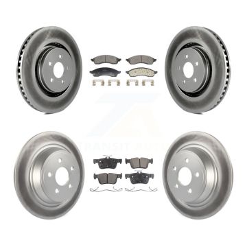 Front Rear Coated Disc Brake Rotors And Semi-Metallic Pads Kit For Lincoln Nautilus KGF-103085