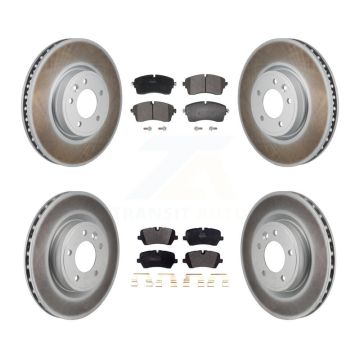 Front Rear Coated Disc Brake Rotor & Semi-Metallic Pad Kit For Land Rover Discovery Range KGF-103087