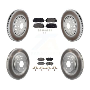 Front Rear Coated Disc Brake Rotor Semi-Metallic Pad Kit For Audi A6 Quattro A7 Sportback KGF-103090