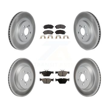 Front Rear Coated Disc Brake Rotors And Semi-Metallic Pads Kit For Subaru Crosstrek KGF-103094