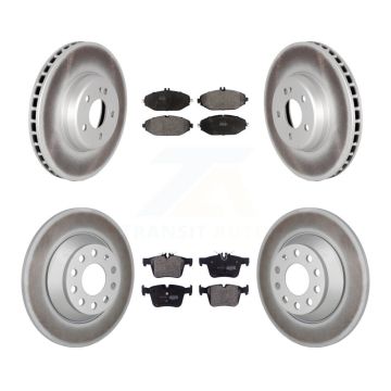 Front Rear Coated Disc Brake Rotors And Semi-Metallic Pads Kit For Mercedes-Benz C300 KGF-103097