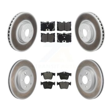 Front Rear Coated Brake Rotors Semi-Metallic Pad Kit For Mercedes-Benz C43 AMG GLC43 C450 KGF-103099