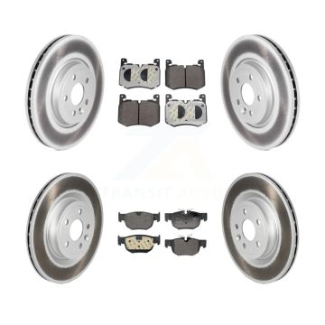 Front Rear Coated Disc Brake Rotors And Semi-Metallic Pads Kit For Jaguar F-Pace KGF-103102