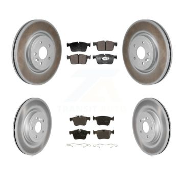 Front Rear Coat Brake Rotor Semi-Metallic Pad Kit For 2018 Jaguar XF 2.0L with GAS engine KGF-103103