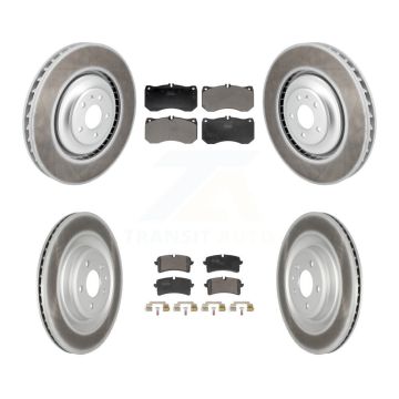 Front Rear Coated Disc Brake Rotors And Semi-Metallic Pads Kit For Audi S8 S7 KGF-103106