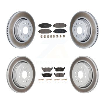 Front Rear Coat Disc Brake Rotor Semi-Metallic Pad Kit For Ram 1500 Jeep Wagoneer Grand L KGF-103112